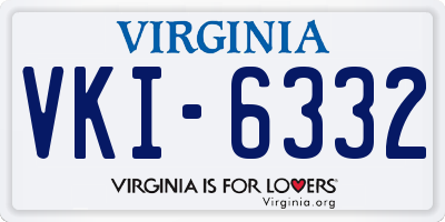 VA license plate VKI6332