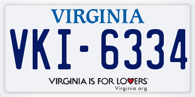 VA license plate VKI6334