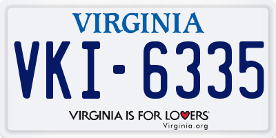 VA license plate VKI6335