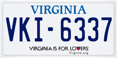VA license plate VKI6337