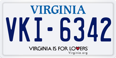 VA license plate VKI6342