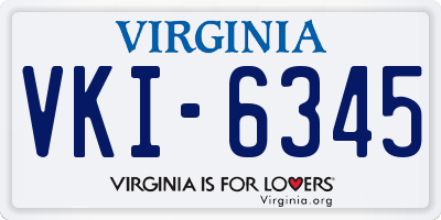 VA license plate VKI6345