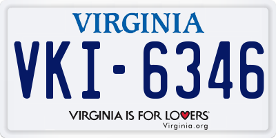 VA license plate VKI6346