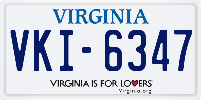 VA license plate VKI6347