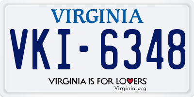 VA license plate VKI6348