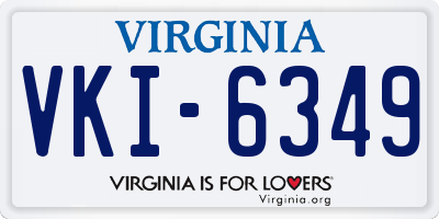 VA license plate VKI6349