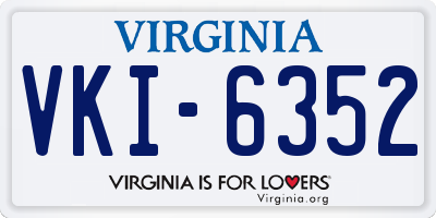 VA license plate VKI6352