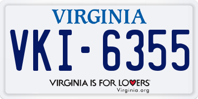 VA license plate VKI6355