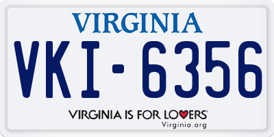 VA license plate VKI6356