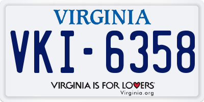 VA license plate VKI6358