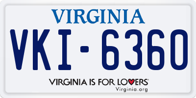 VA license plate VKI6360