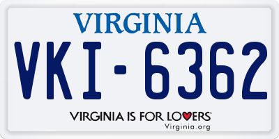 VA license plate VKI6362