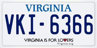 VA license plate VKI6366