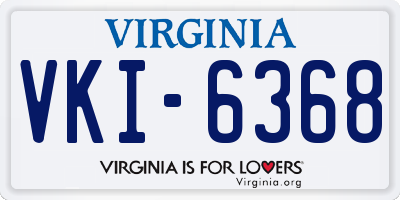 VA license plate VKI6368