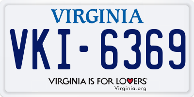 VA license plate VKI6369