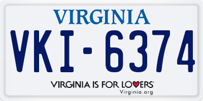 VA license plate VKI6374