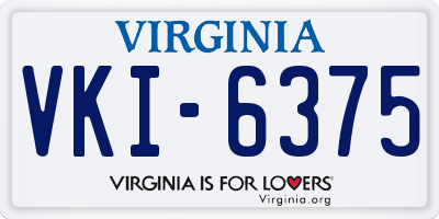 VA license plate VKI6375