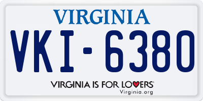 VA license plate VKI6380