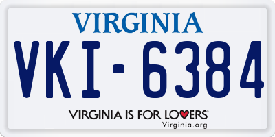 VA license plate VKI6384