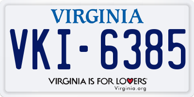 VA license plate VKI6385