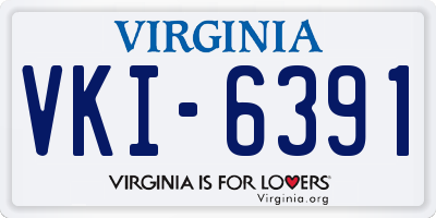 VA license plate VKI6391