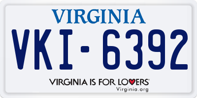 VA license plate VKI6392