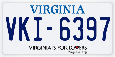 VA license plate VKI6397