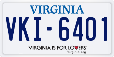 VA license plate VKI6401