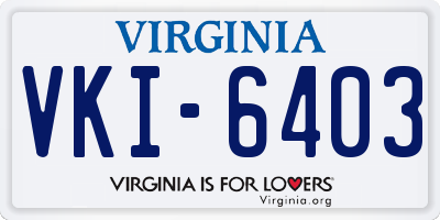 VA license plate VKI6403