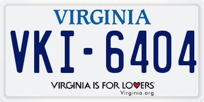 VA license plate VKI6404