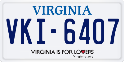 VA license plate VKI6407
