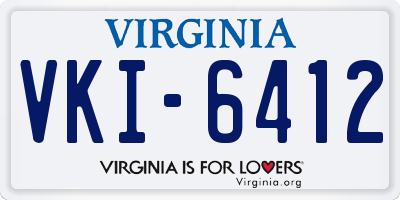 VA license plate VKI6412