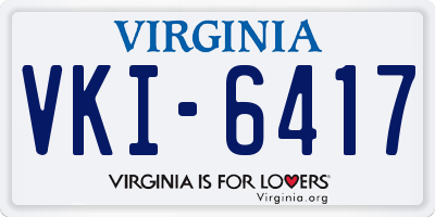 VA license plate VKI6417