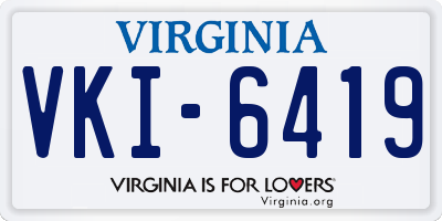 VA license plate VKI6419
