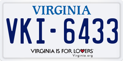 VA license plate VKI6433