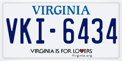 VA license plate VKI6434