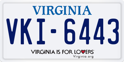 VA license plate VKI6443