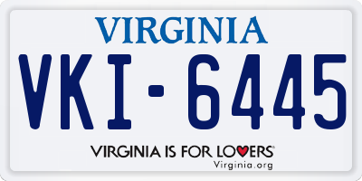 VA license plate VKI6445