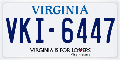VA license plate VKI6447