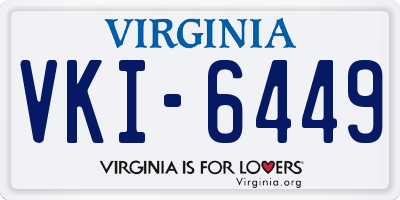 VA license plate VKI6449