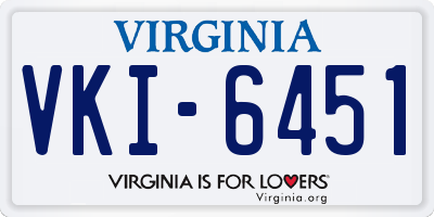 VA license plate VKI6451