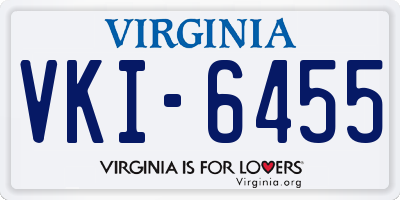 VA license plate VKI6455