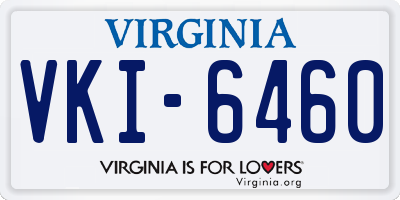 VA license plate VKI6460