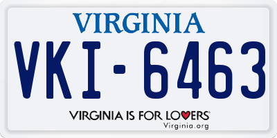 VA license plate VKI6463