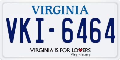VA license plate VKI6464