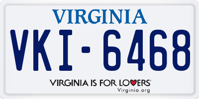 VA license plate VKI6468