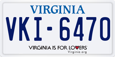 VA license plate VKI6470