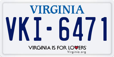VA license plate VKI6471