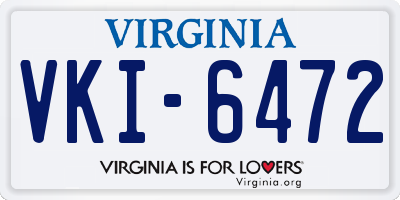 VA license plate VKI6472