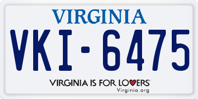 VA license plate VKI6475